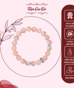 Vòng đá Thạch Anh Hồng trơn